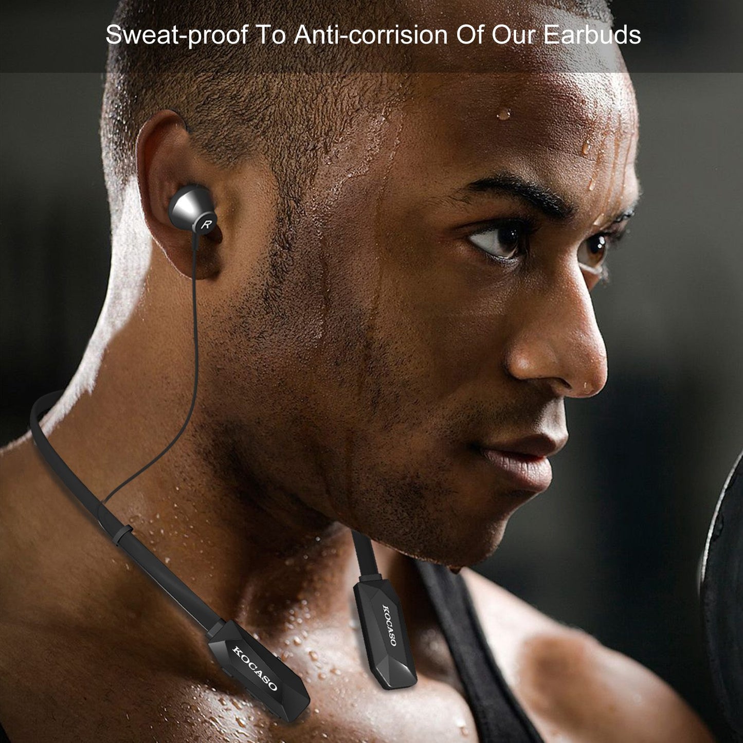 Black-Red Color Options -- 1Pc Wireless Neckband Headphones V4.2 Sweat-proof Sport Headsets Earbuds In-Ear Magnetic Neckbands Stereo Earphone Deep Bass Earphone With Mic 15Hrs Work Running Hiking