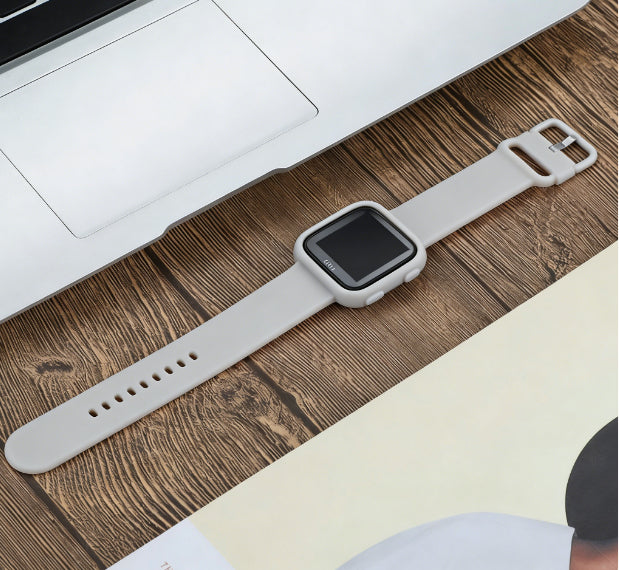 Solid Color Reverse Buckle Silicone Watch Strap For Smartwatches