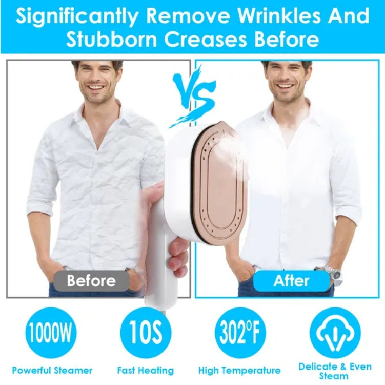 Portable Handheld Steamer For Hang Flat Ironing Travel Garment Steamer With  Rotatable Handle 10S Fast Heating Clothing Wrinkles Remover For Home Office Travel