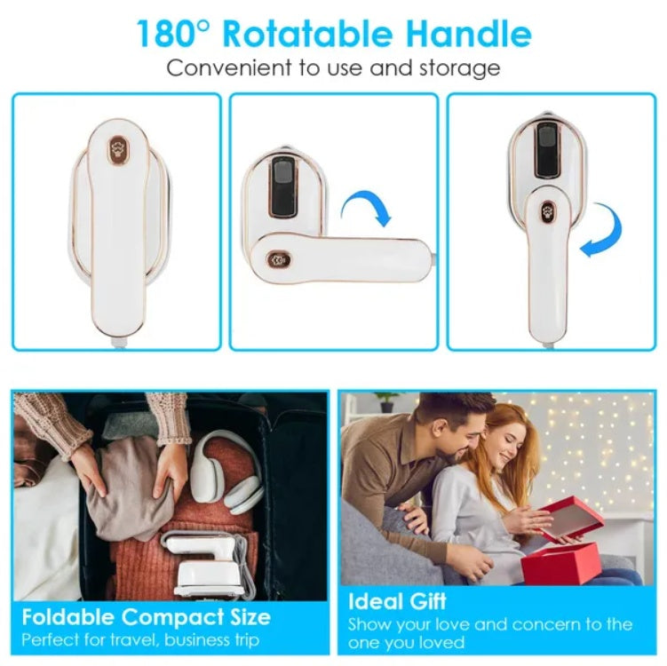 Portable Handheld Steamer For Hang Flat Ironing Travel Garment Steamer With  Rotatable Handle 10S Fast Heating Clothing Wrinkles Remover For Home Office Travel