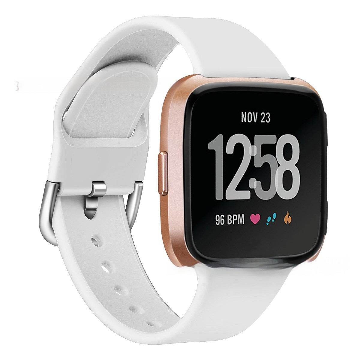 Solid Color Reverse Buckle Silicone Watch Strap For Smartwatches